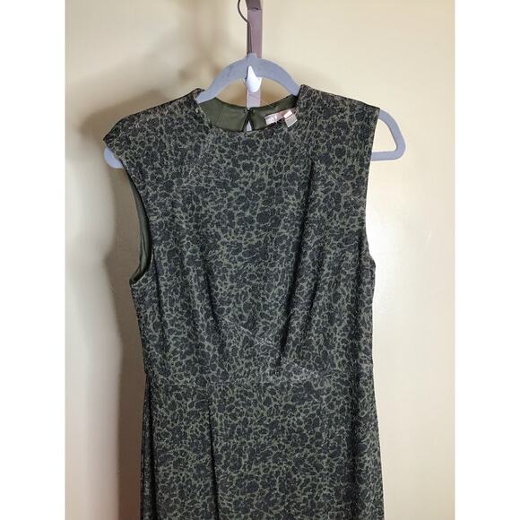 Hutch Women Kari Midi Dress Sz. Med Green Cheetah Print Slinky Sexy Sleeveless - Picture 5 of 12
